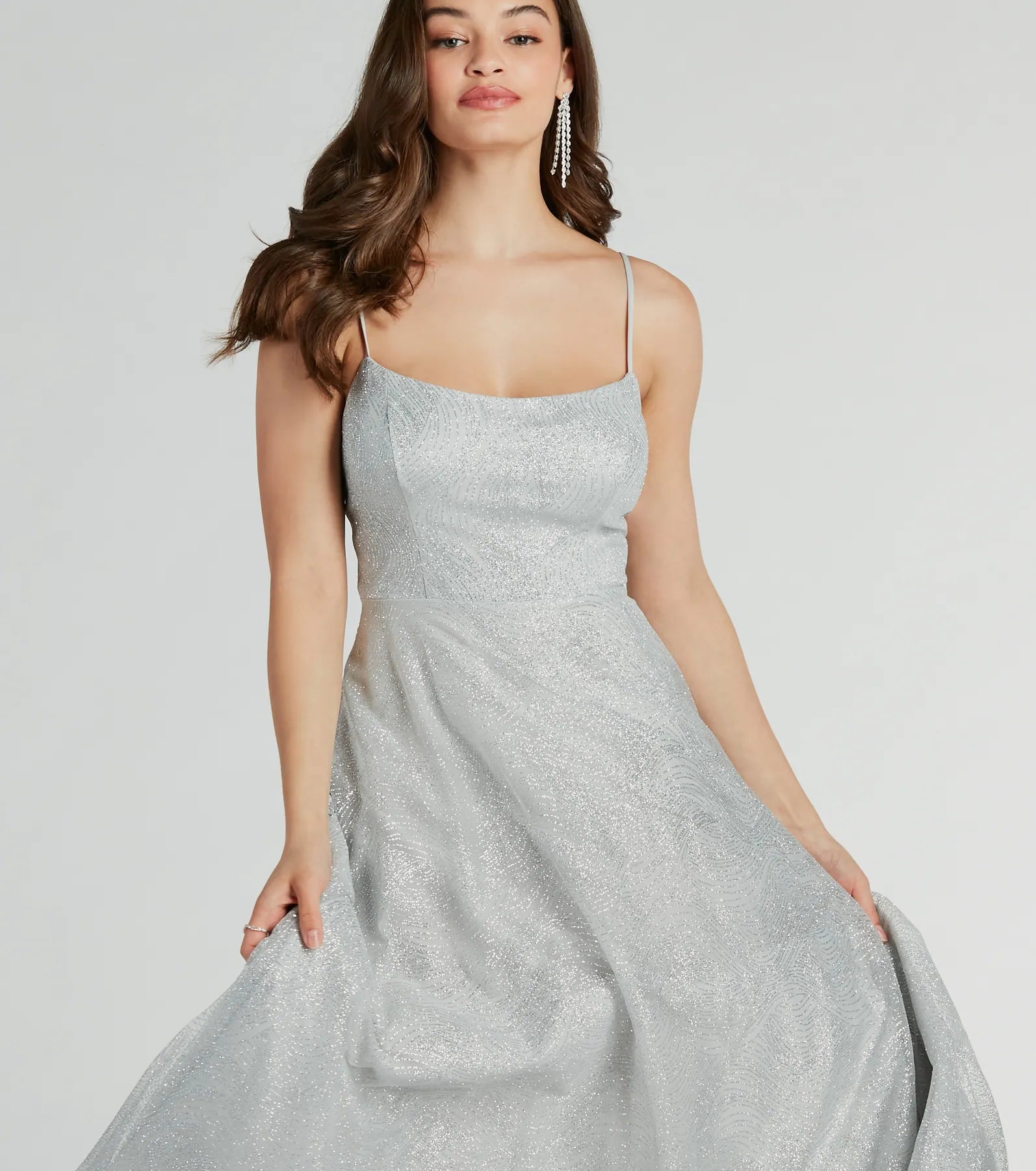 Kira Lace-Up Glitter Tulle A-Line Formal Dress - Image 3