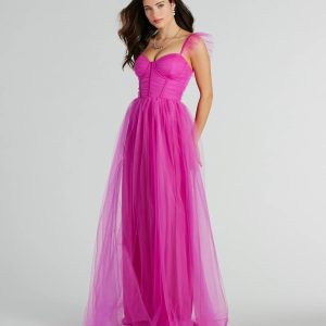 Amber Corset Ruffle A-Line Tulle Formal Dress