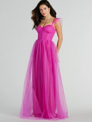 Amber Corset Ruffle A-Line Tulle Formal Dress