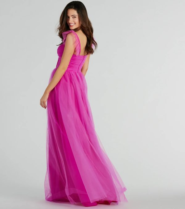 Amber Corset Ruffle A-Line Tulle Formal Dress - Image 2