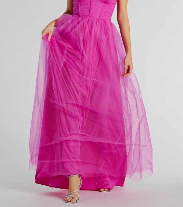 Amber Corset Ruffle A-Line Tulle Formal Dress - Image 3