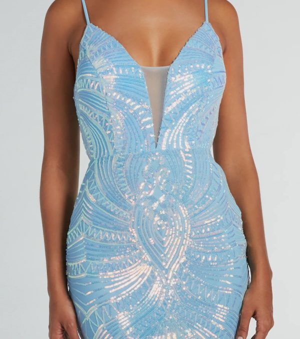 Pauline Formal Sequin Draped Bead Bodycon Dress - Image 7