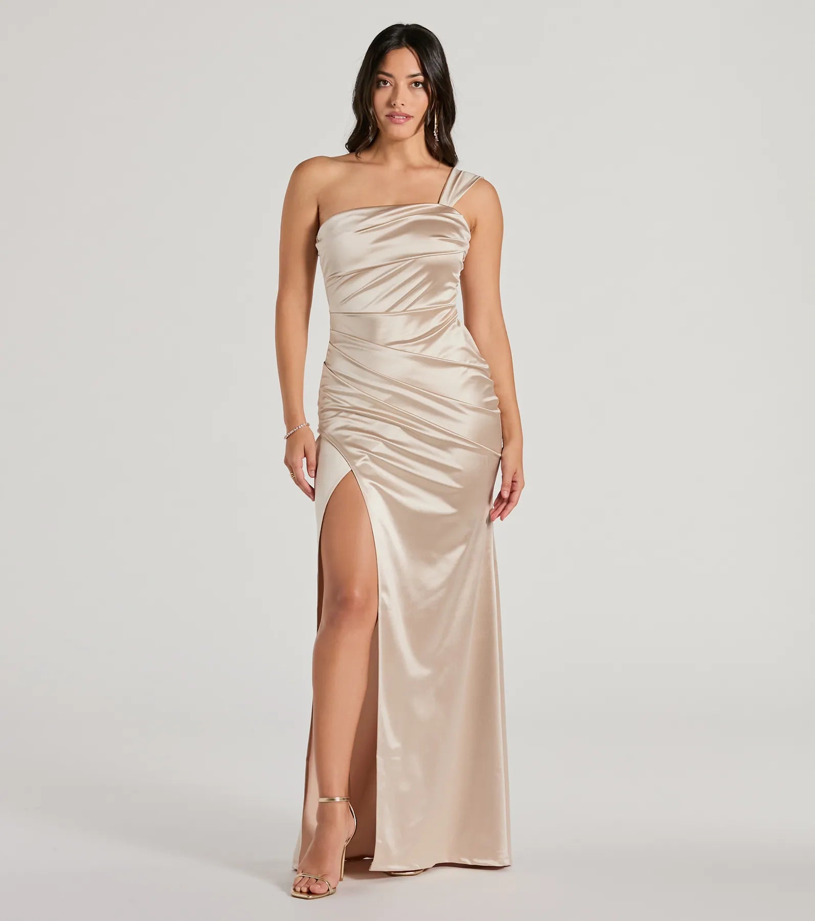 Kathie Formal Satin One-Shoulder Dress - Image 9