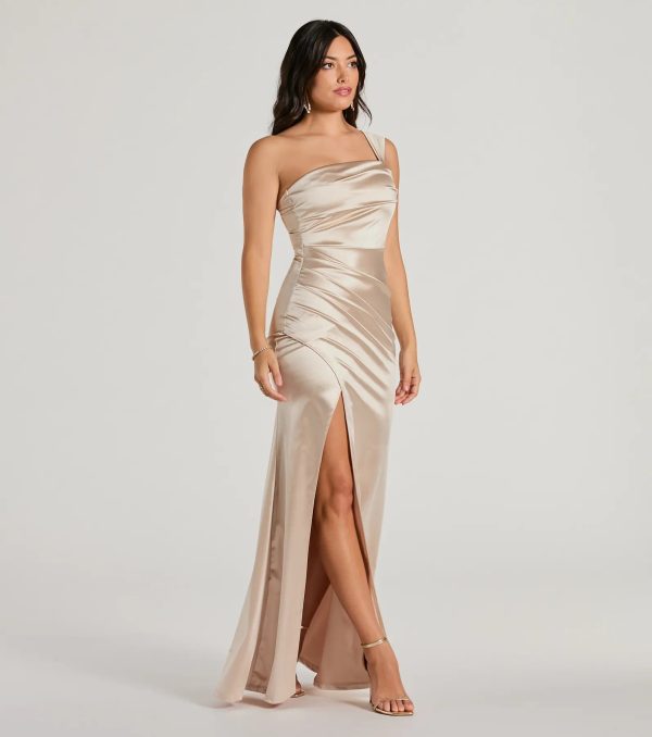Kathie Formal Satin One-Shoulder Dress - Image 12