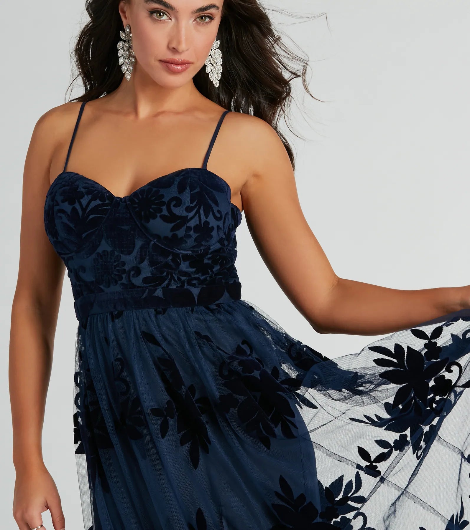 Thelma Sweetheart A-Line Velvet Tulle Dress - Image 2