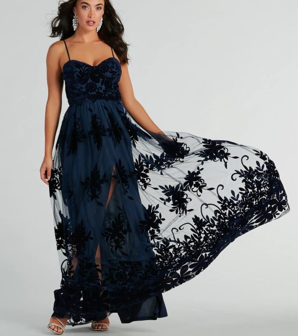 Thelma Sweetheart A-Line Velvet Tulle Dress - Image 4