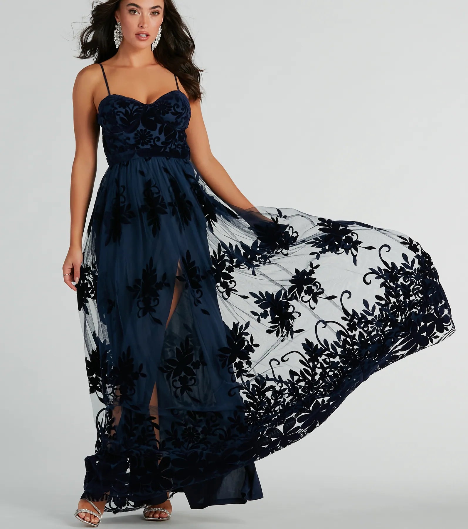 Thelma Sweetheart A-Line Velvet Tulle Dress - Image 4