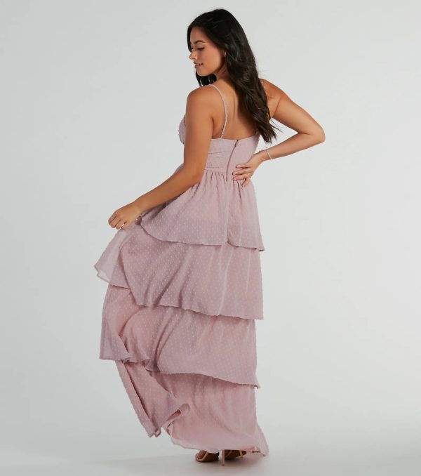 Kasey V-Neck Ruffled A-Line Chiffon Formal Dress - Image 2
