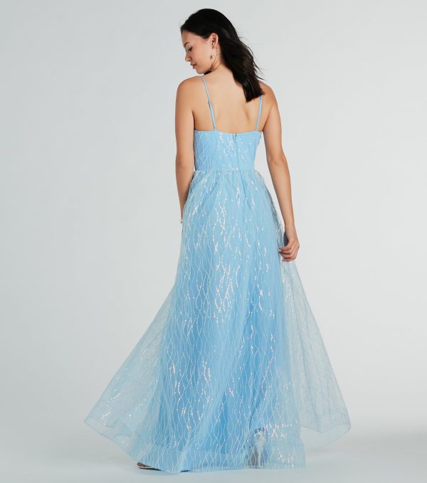 Amiyah Formal Sequin Tulle Corset A-Line Dress - Image 2