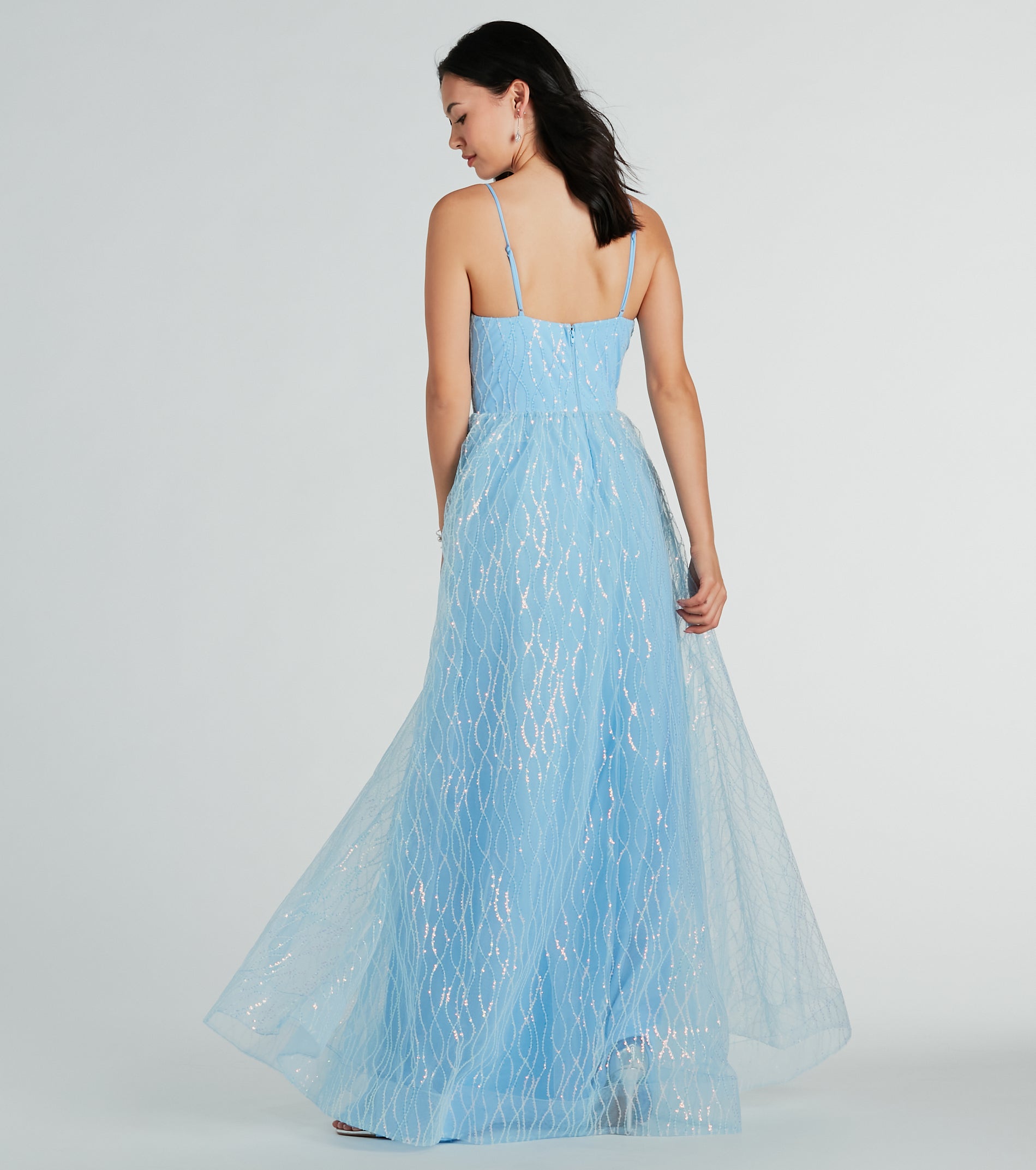 Amiyah Formal Sequin Tulle Corset A-Line Dress - Image 2