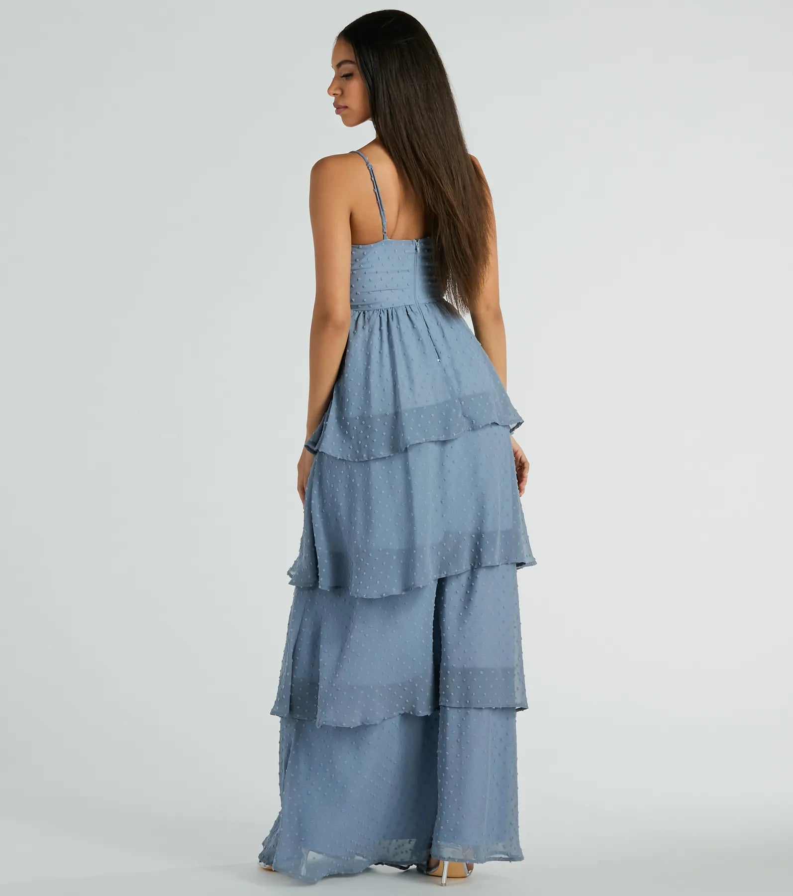 Kasey V-Neck Ruffled A-Line Chiffon Formal Dress - Image 6