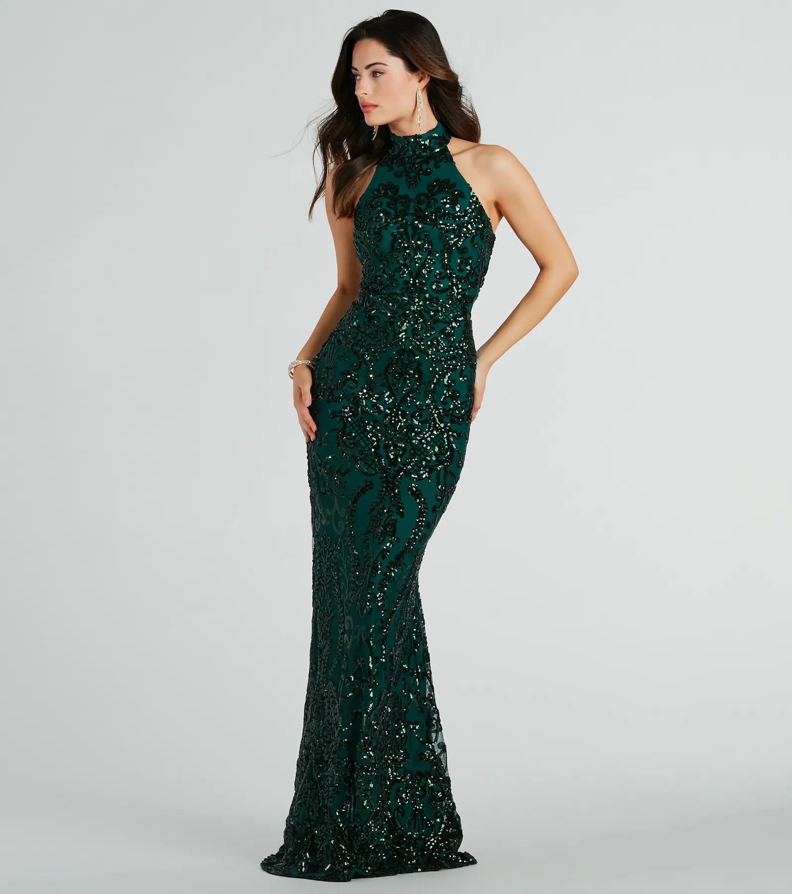 Sandra Halter Open Back Mermaid Sequin Dress - Image 2