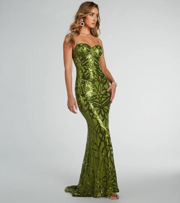 Sielle Bustier Mermaid Sequin Formal Dress - Image 4