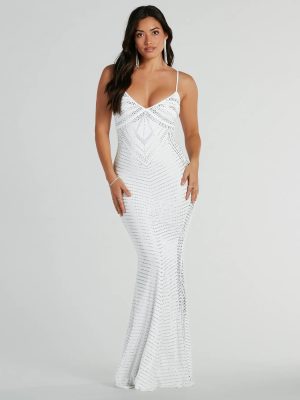 Leni V-Neck Mermaid Rhinestone Formal Dress