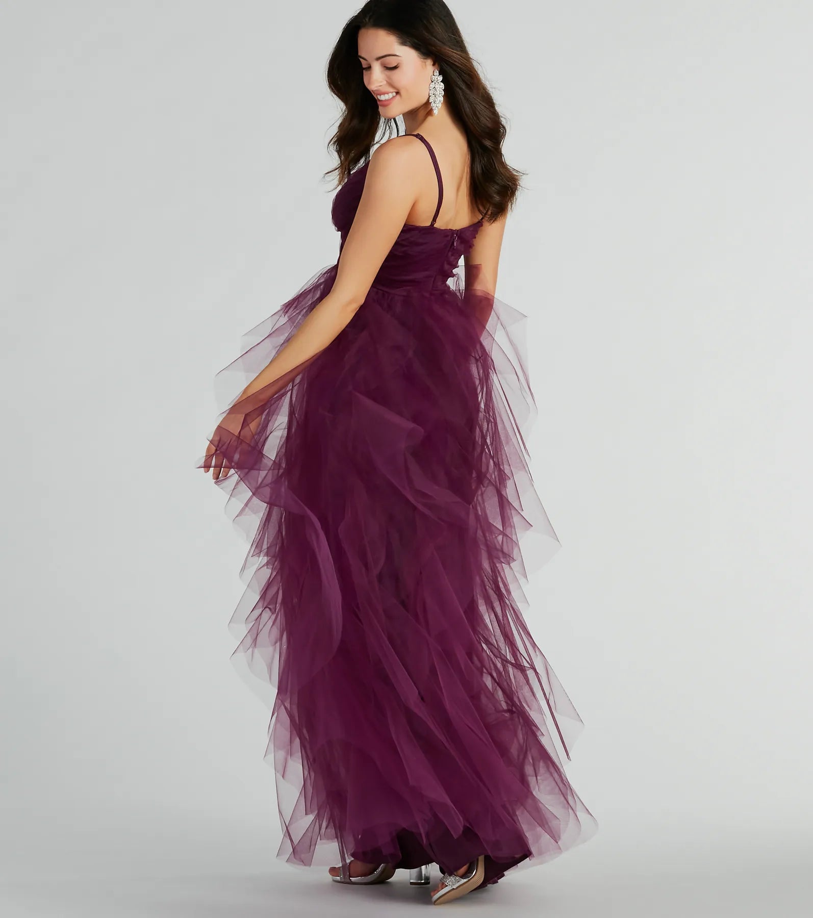 Hadley V-Neck Ruffled A-Line Tulle Formal Dress - Image 2