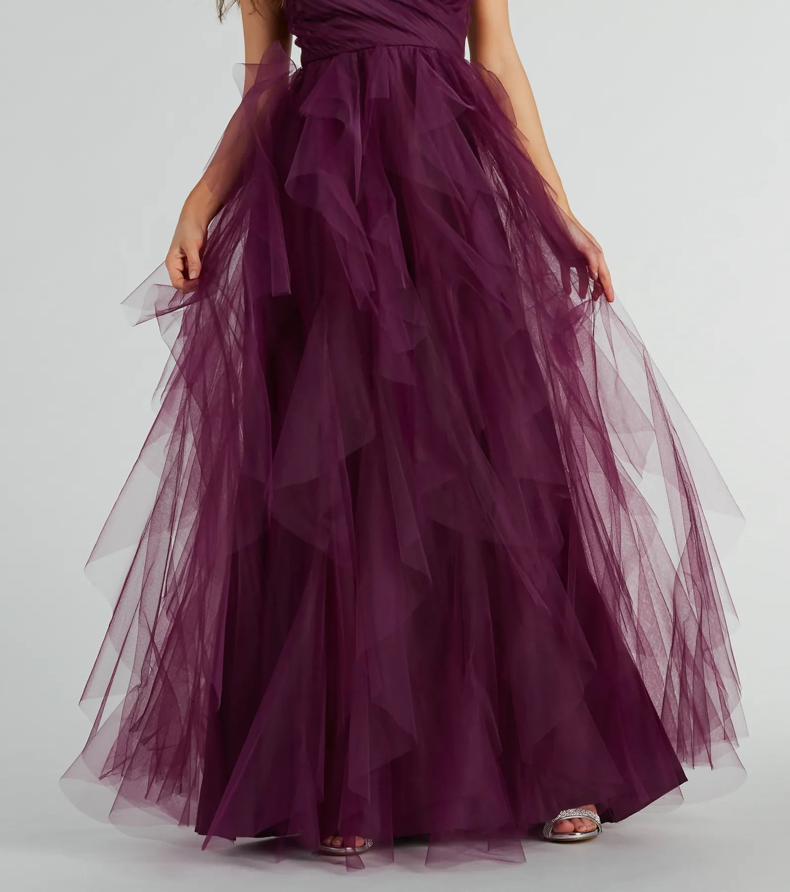 Hadley V-Neck Ruffled A-Line Tulle Formal Dress - Image 3