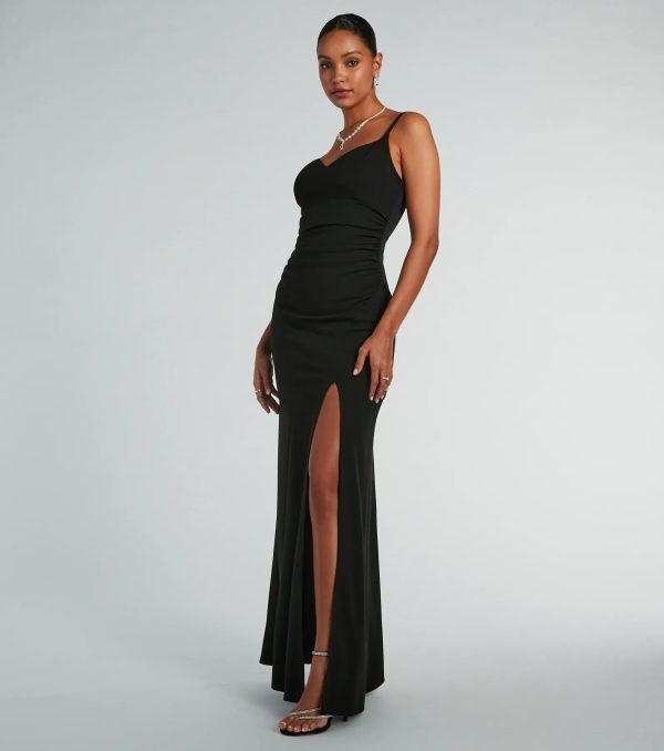 Hillary Sweetheart A-Line Crepe Formal Dress - Image 4