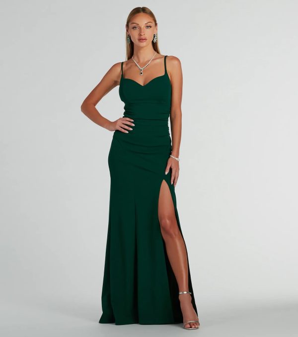 Hillary Sweetheart A-Line Crepe Formal Dress - Image 5