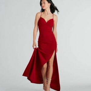 Cadence Formal Crepe Ruched Mermaid Dress