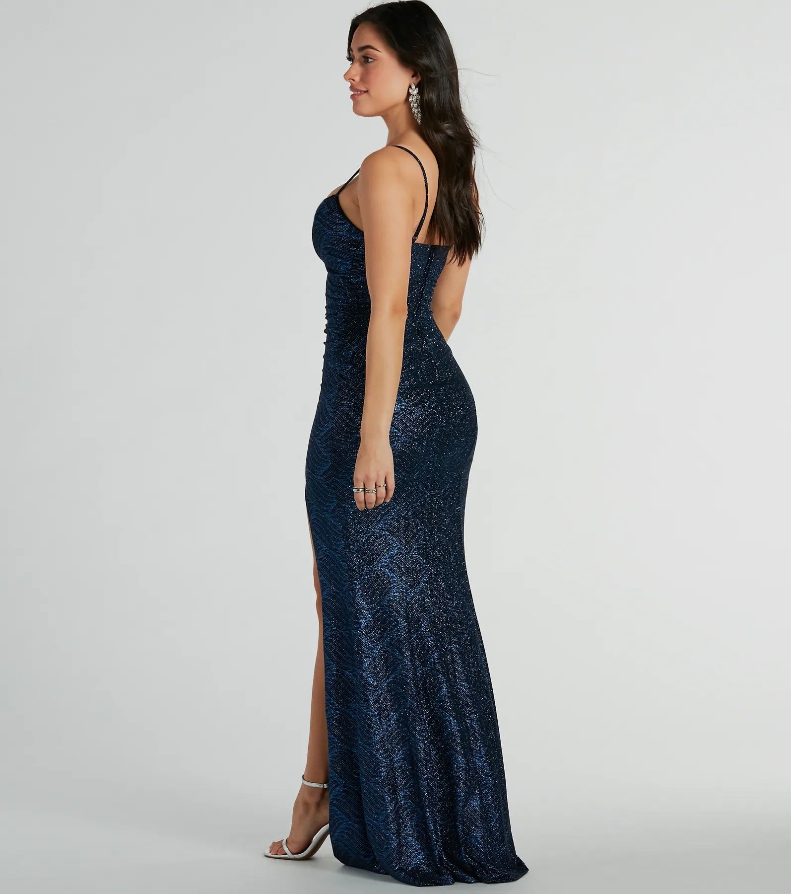 Ashelyn Cowl Neck Glitter Mermaid Formal Dress - Image 7