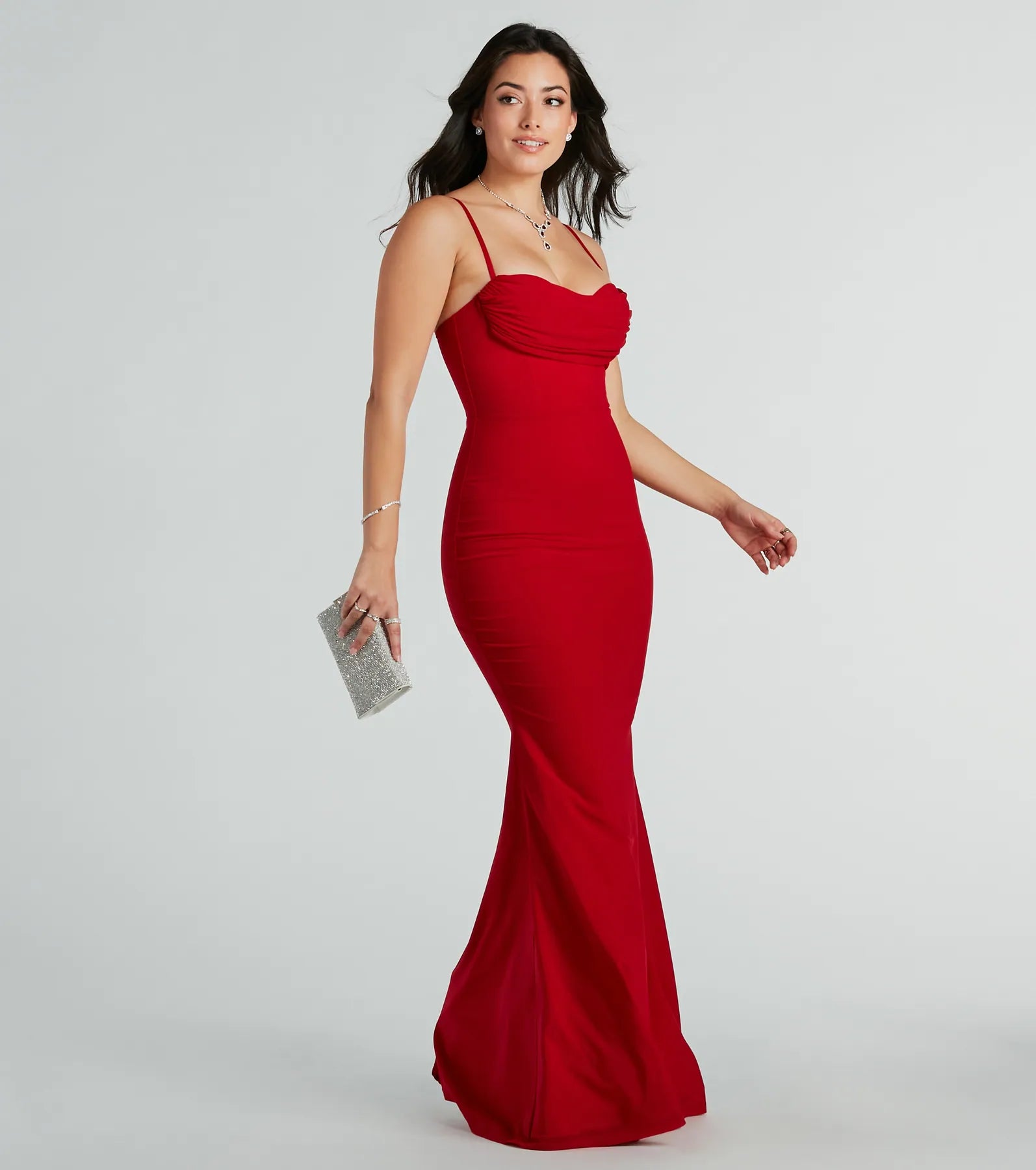 Deana Formal Mesh Corset Mermaid Long Dress - Image 4