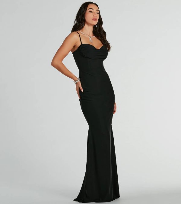 Deana Formal Mesh Corset Mermaid Long Dress - Image 8