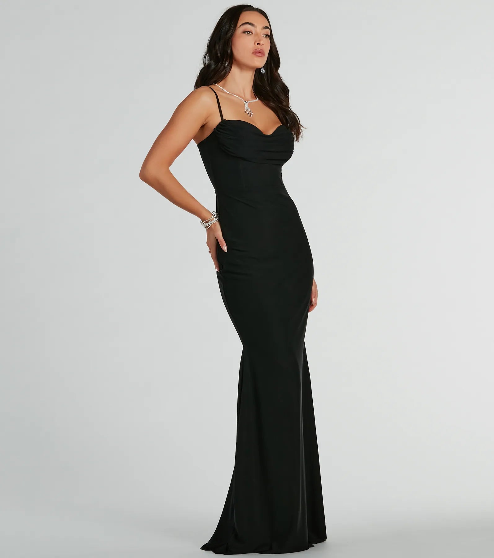 Deana Formal Mesh Corset Mermaid Long Dress - Image 8
