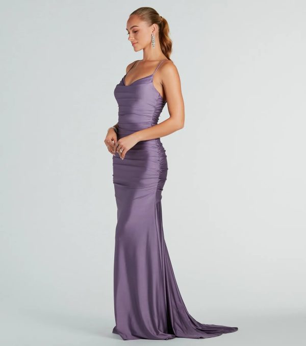 Whitley Formal Ruched Long Mermaid Dress - Image 3