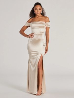 Laura Off-The-Shoulder Mermaid Satin Formal Dress