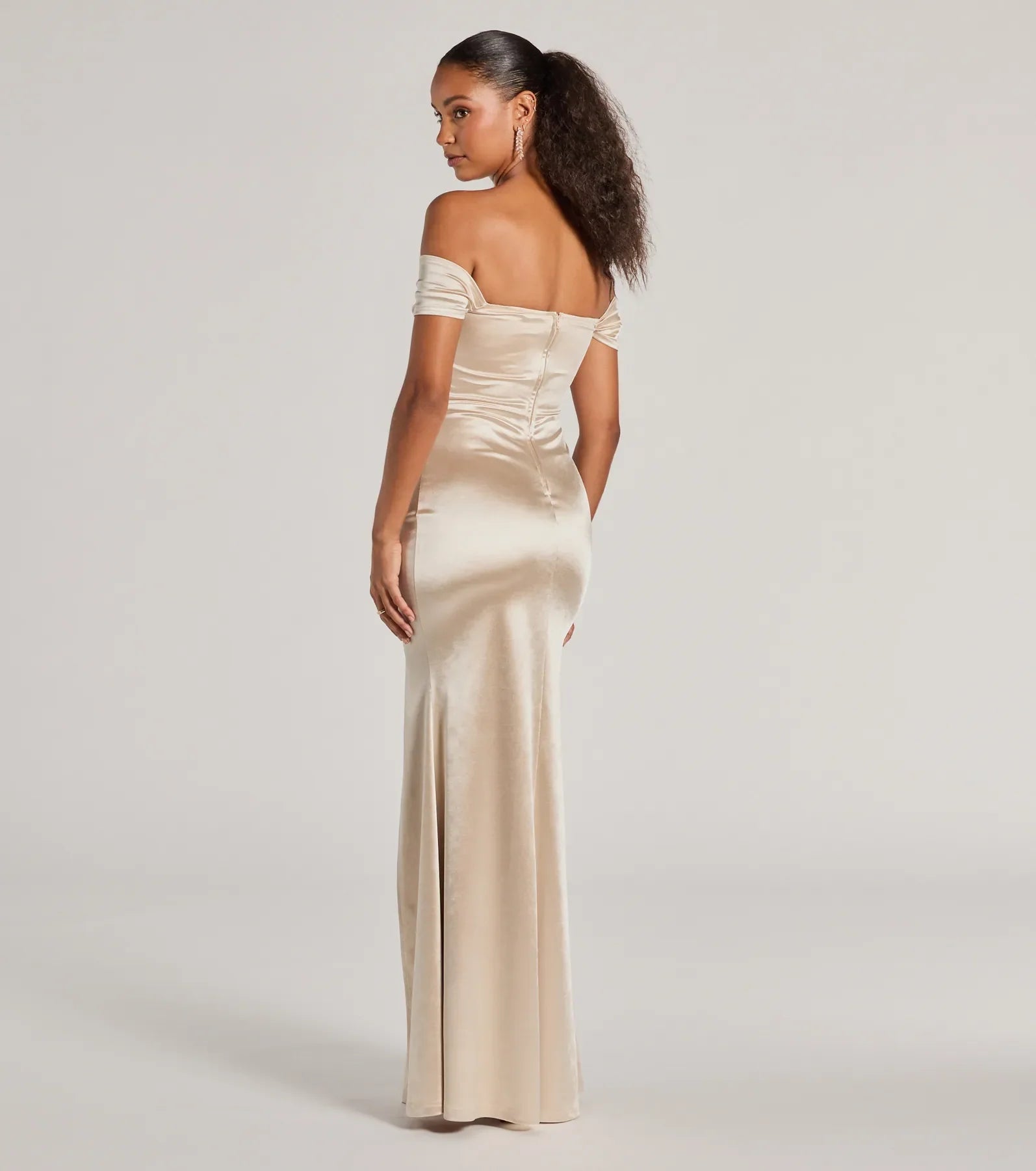 Laura Off-The-Shoulder Mermaid Satin Formal Dress - Image 2