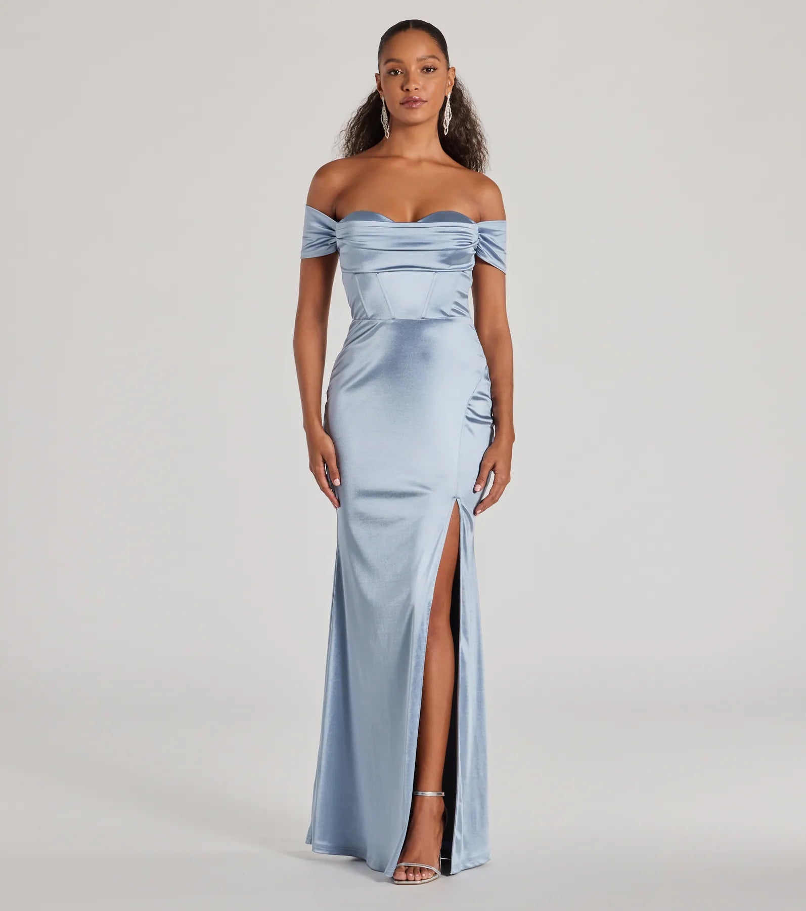 Laura Off-The-Shoulder Mermaid Satin Formal Dress - Image 5
