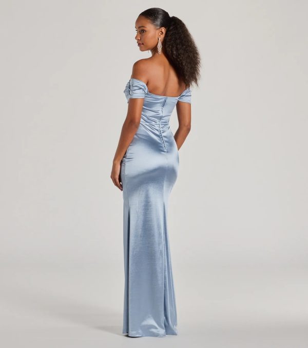 Laura Off-The-Shoulder Mermaid Satin Formal Dress - Image 6