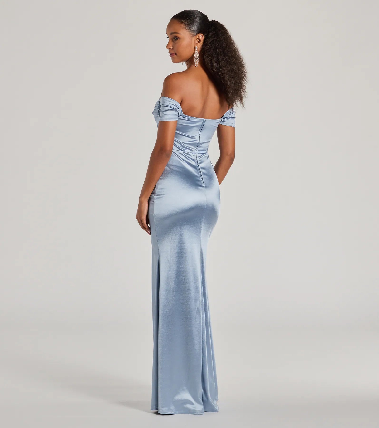 Laura Off-The-Shoulder Mermaid Satin Formal Dress - Image 6