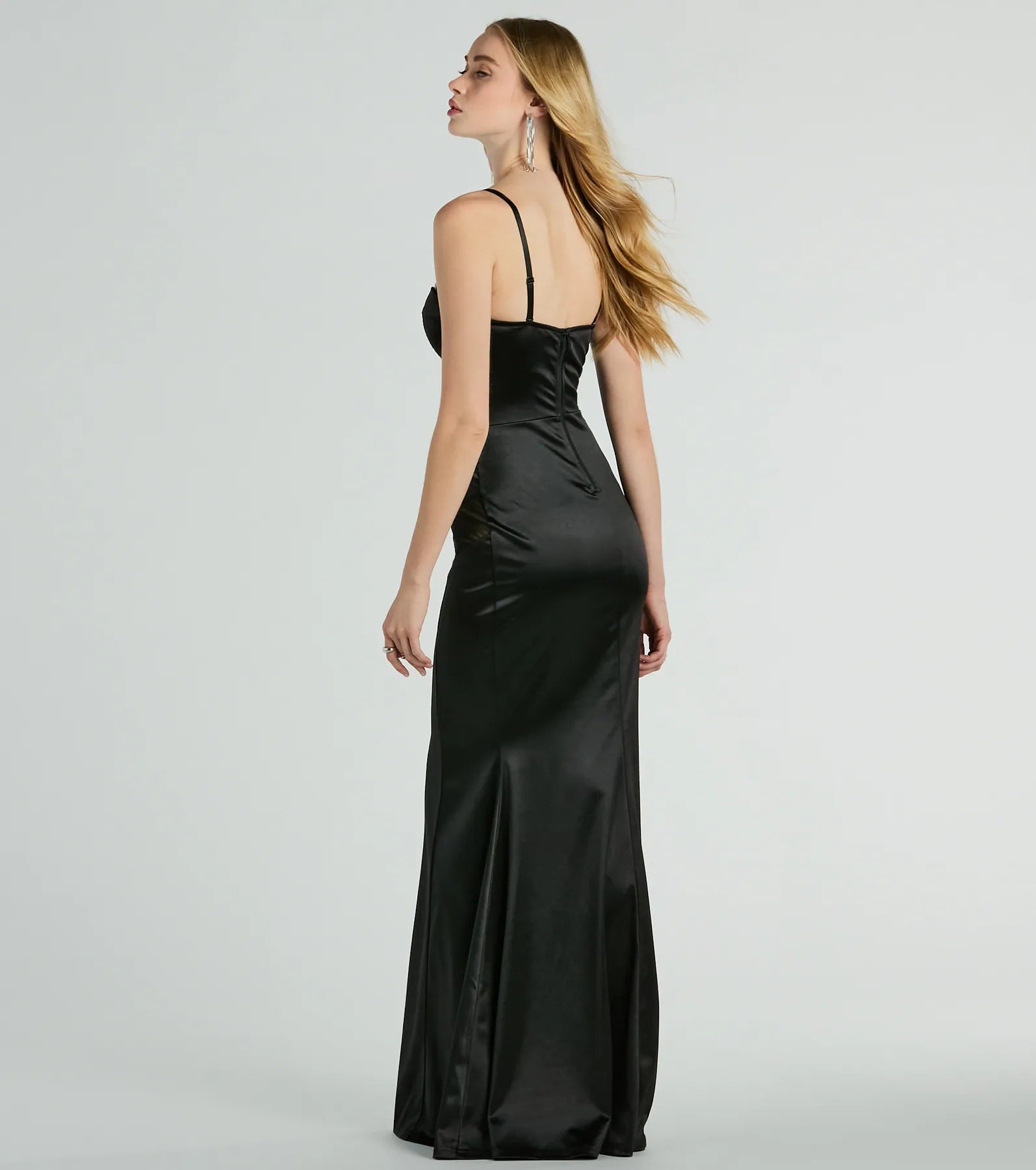 Kaya Bustier Mesh Satin Mermaid Formal Dress - Image 2
