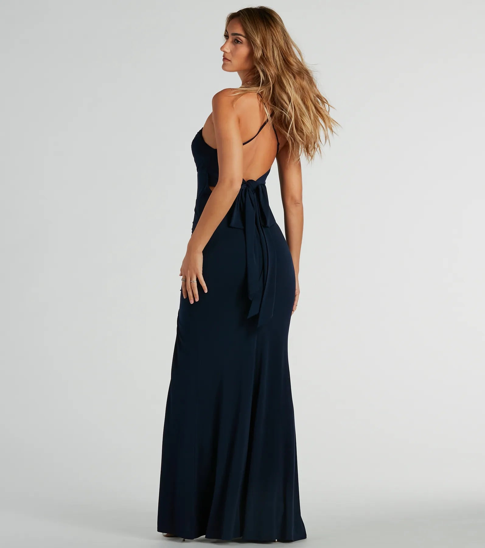 Ashley Sleeveless Bow Mermaid Formal Dress - Image 6