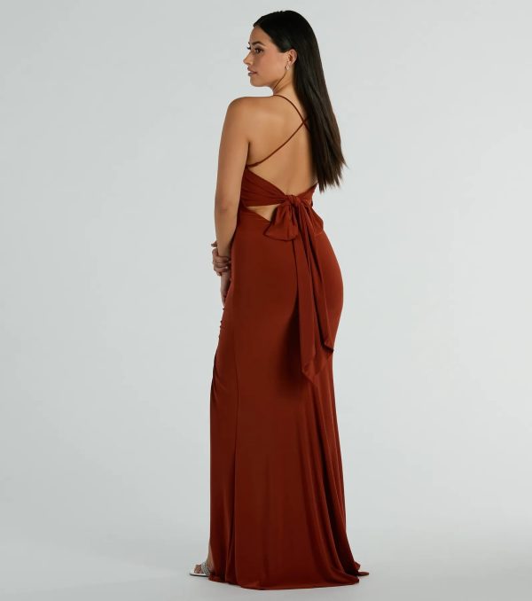 Ashley Sleeveless Bow Mermaid Formal Dress - Image 2