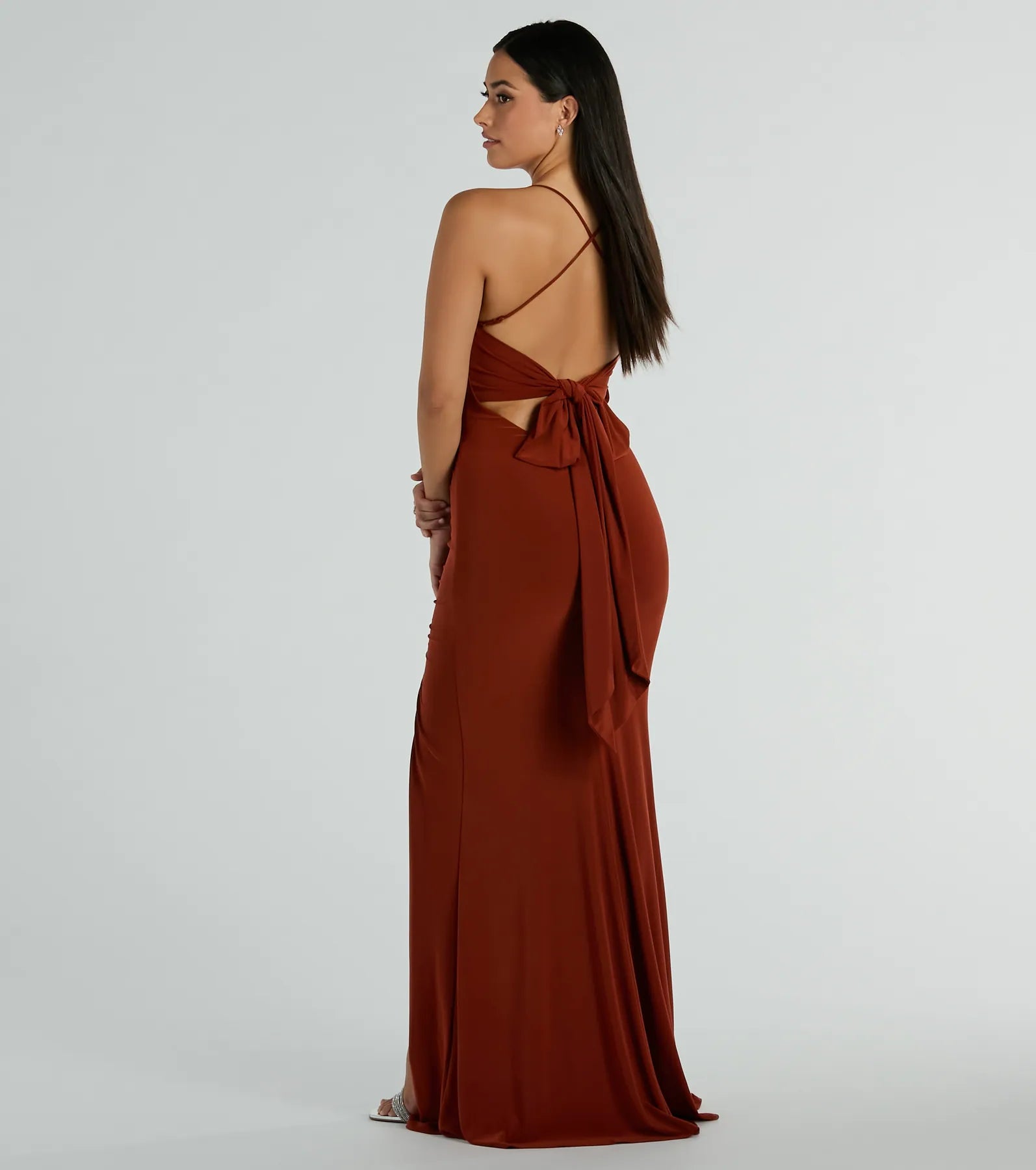 Ashley Sleeveless Bow Mermaid Formal Dress - Image 2