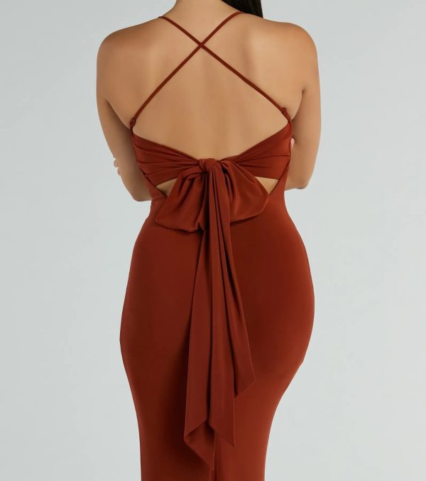 Ashley Sleeveless Bow Mermaid Formal Dress - Image 4