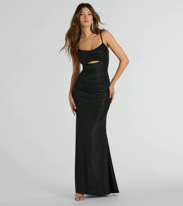 Harley Sleeveless Cutout Glitter Column Dress - Image 5