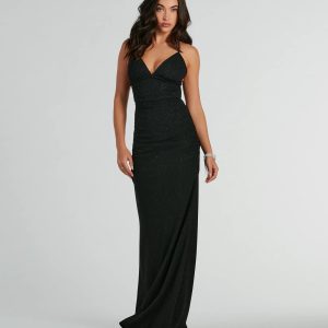 May Lace-Up Mermaid Glitter Formal Dress