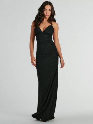 May Lace-Up Mermaid Glitter Formal Dress