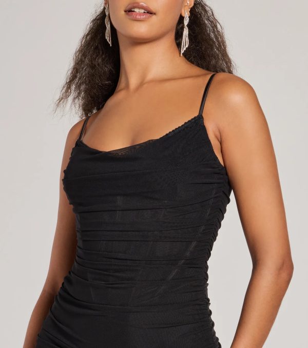 Gloria V-Neck Lace Corset Slim Mesh Formal Dress - Image 3