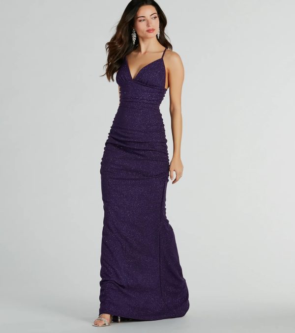 May Lace-Up Mermaid Glitter Formal Dress - Image 5