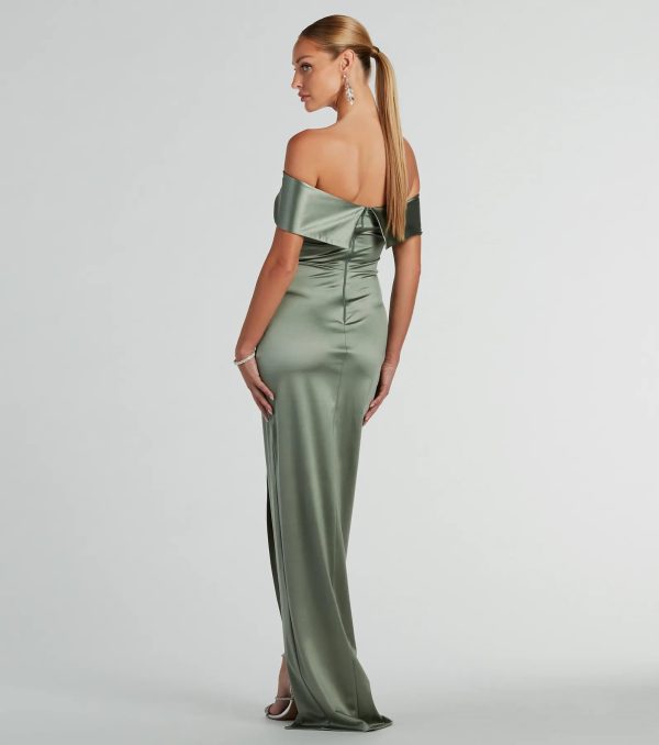 Maeva Formal Satin Off-The-Shoulder Dress - Image 10