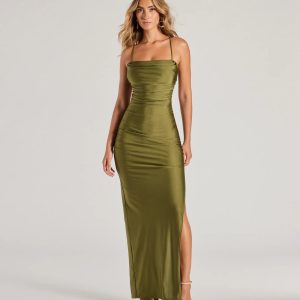 Millie Lace-Up Column Formal Dress