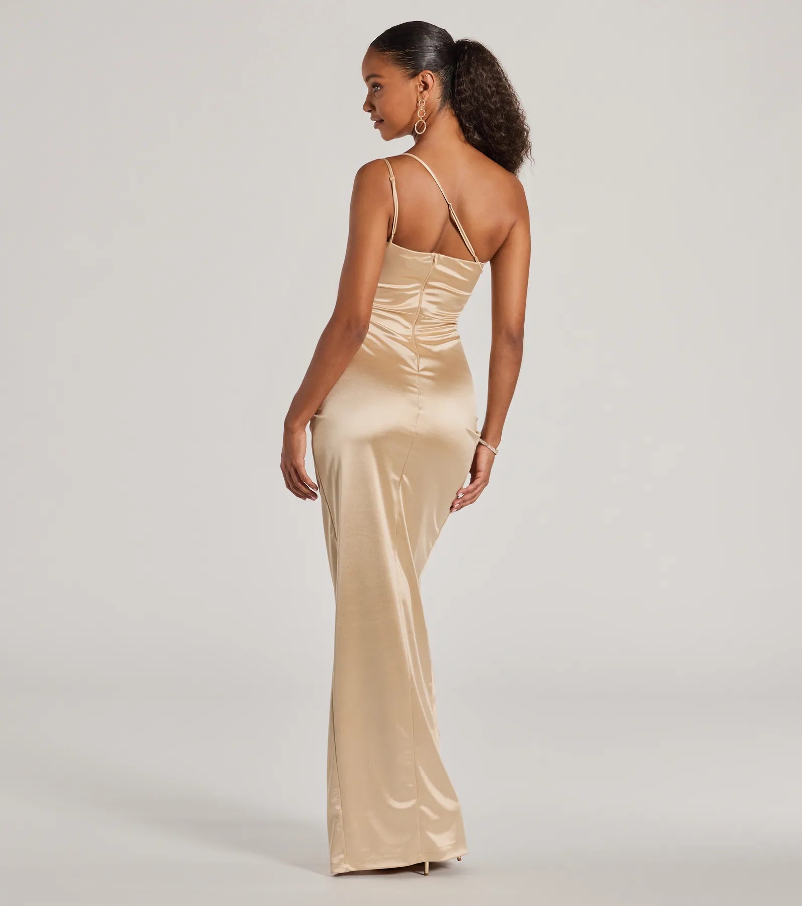 Trina One-Shoulder Slim Satin Formal Dress - Image 6