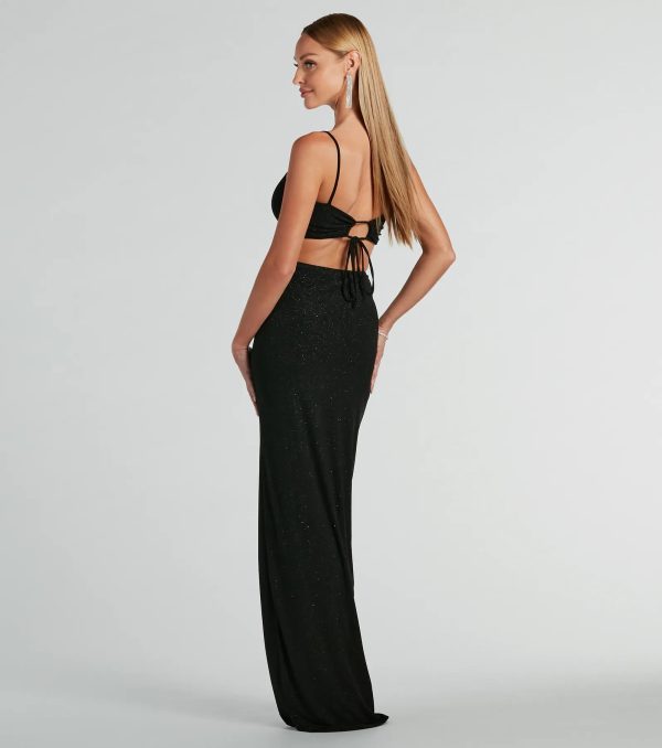 Sharon Tie-Back Glitter Mermaid Formal Dress - Image 6