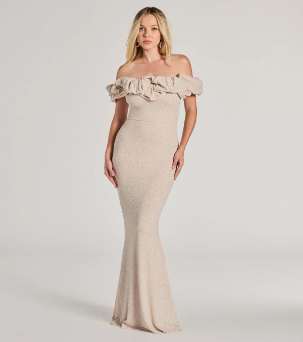 Halsey Formal Glitter Ruffled Mermaid Dress - Image 9