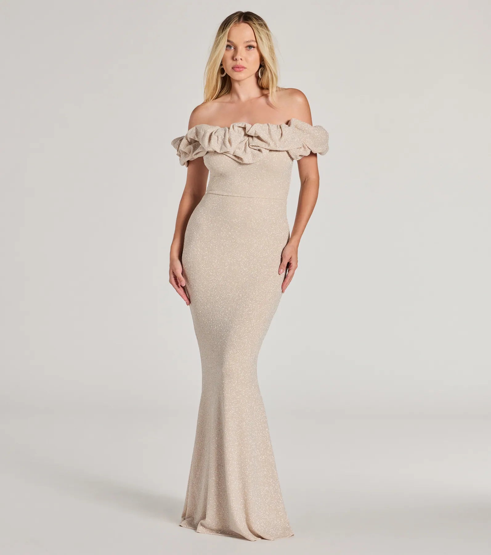 Halsey Formal Glitter Ruffled Mermaid Dress - Image 9