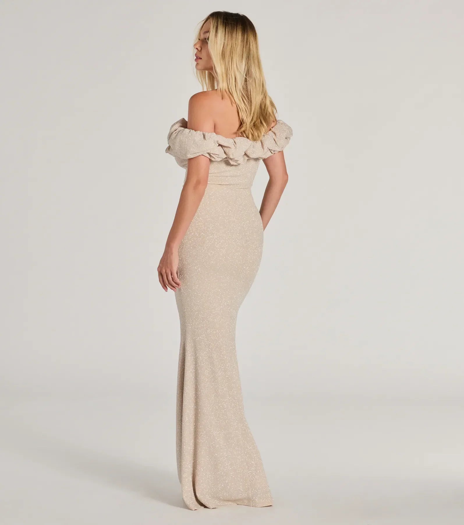 Halsey Formal Glitter Ruffled Mermaid Dress - Image 10